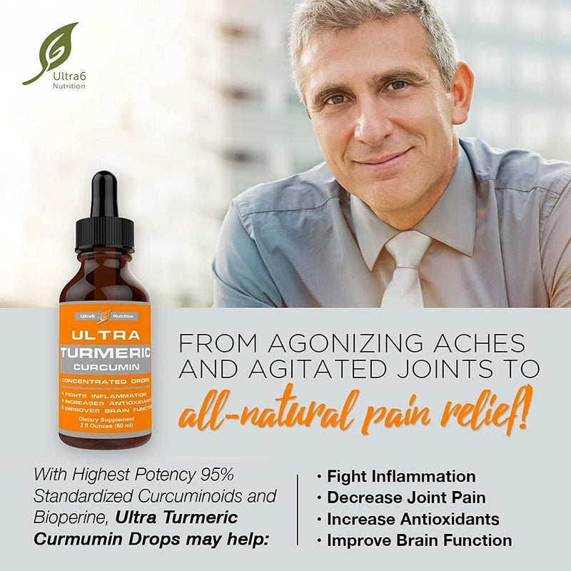 Liquid Turmeric Curcumin with Bioperine offering Best Absorption. Turmeric Extract with Black Pepper for Back, Knees and Hand Discomfort. Turmeric Drops for Joint Support - NewNest Australia