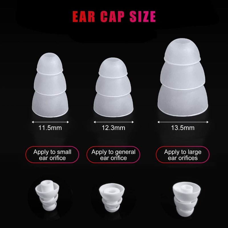 12 Pairs Silicone Earplugs, Three Layers Silicone Sound Insulation Earplugs, Noise Isolation Earplugs, Replacement Plug, Suitable For Most Earphones (3 Sizes, S/M/L) - NewNest Australia