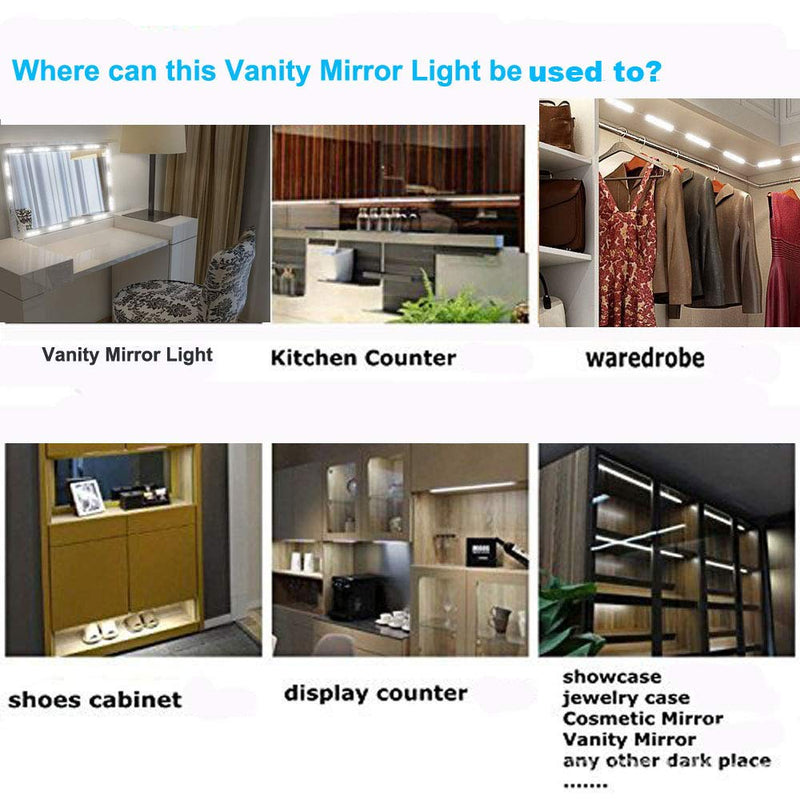 Led Vanity Mirror Lights, Hollywood Style Vanity Make Up Light, 10ft Ultra Bright White LED, Dimmable Touch Control Lights Strip, for Makeup Vanity Table & Bathroom Mirror, Mirror Not Included - NewNest Australia