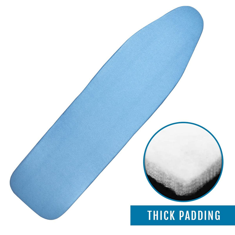 Ironing Board Cover and Pad - 54" x 15" Reflective Silicone with Elastic Edge and Straps - Pad Fits Large and Standard Boards, Resists Scorching, Burning, and Staining - Extra Thick Padding - Blue - NewNest Australia