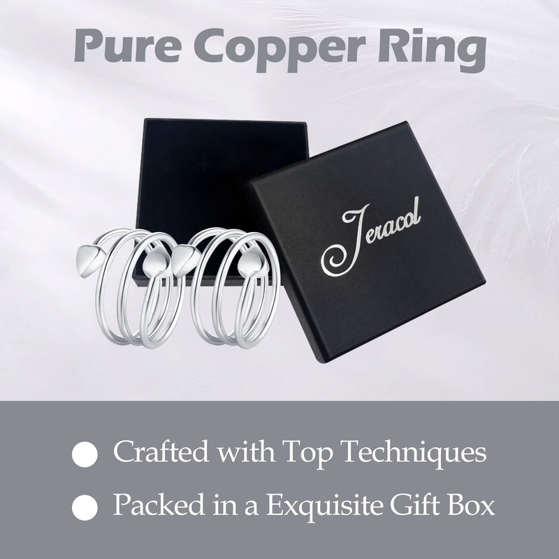 Jeracol Lymphatic Drainage Magnetic Copper Rings for Men Women,2 Pcs Pure Copper Magnetic Rings with Four Strong Magnets,Adjustable Copper Rings with A Gift Box Z-Silver - NewNest Australia