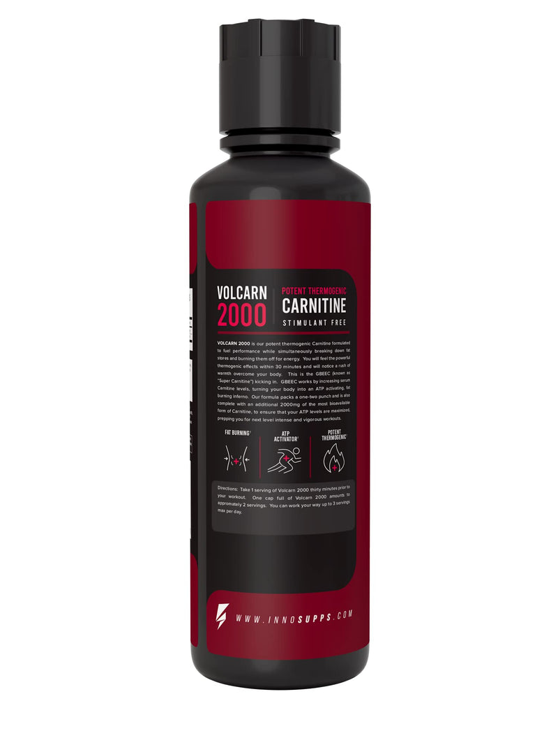 InnoSupps Volcarn 2000 - Liquid L-Carnitine, Boost Energy, Caffeine Free, No Artificial Sweeteners, 32 Servings (Candy Peach Rings) Candy Peach Rings - NewNest Australia