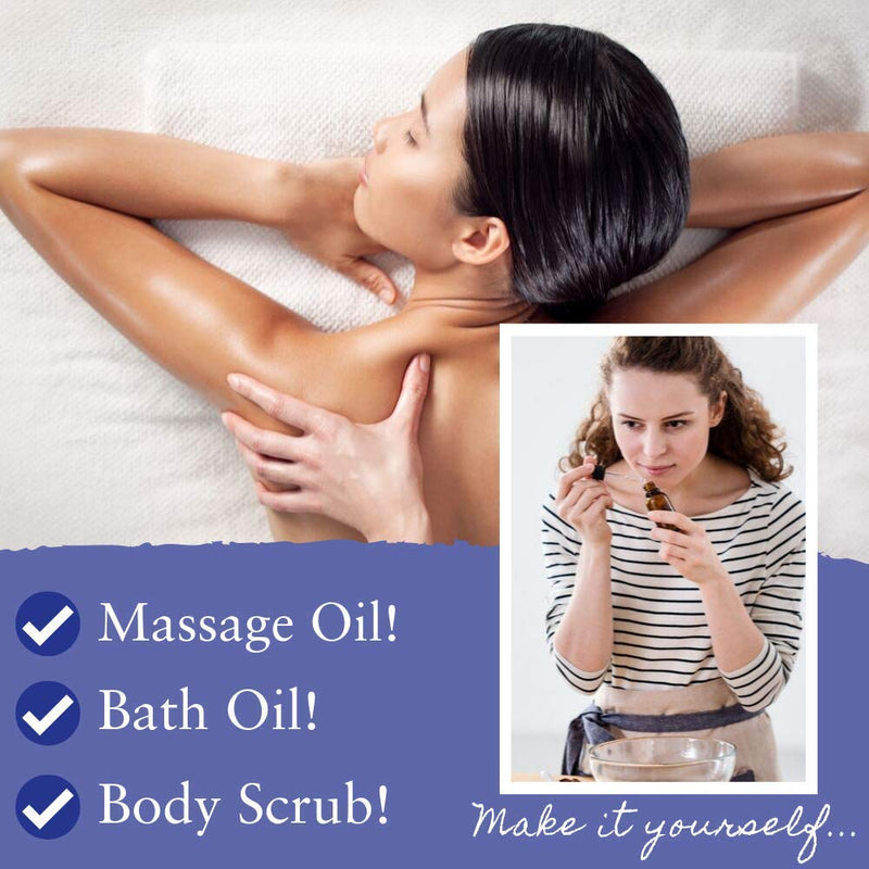 Absolute Aromas De-Stress Massage and Bath Oil 100ml - Fusion Blend of Lavender, Frankincense, Sandalwood and Chamomile Essential Oils in Almond, Evening Primrose and Jojoba Base Oil - NewNest Australia