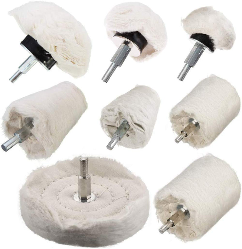 TONGTU Buffing Wheel for Drill - 8 Pcs Polishing Wheel Cone/Column/Mushroom/T-Shaped Wheel Polishing Kit with 1/4 Handle - NewNest Australia