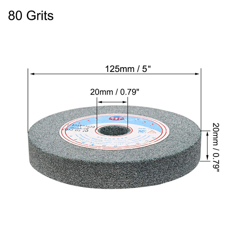 uxcell 5-Inch Bench Grinding Wheels Green Silicon Carbide GC 80 Grits Surface Grinding Ceramic Tools - NewNest Australia