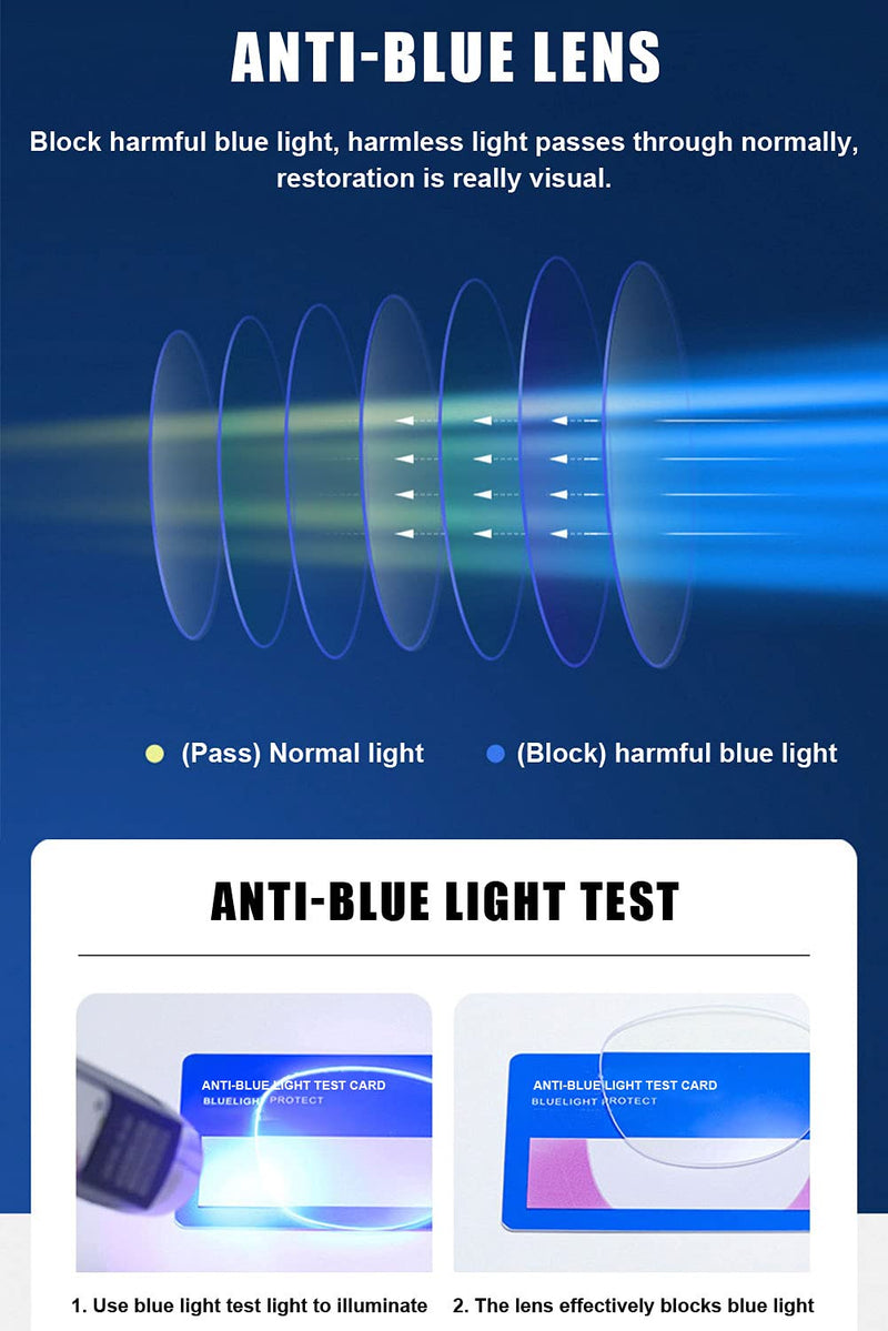 VEVESMUNDO Metal Reading Glasses Mini Compact Lightweight Spring Hinge Slim Classic Reading Aid Glasses with Metal Case 1 x Black Blue Light Filter Reading Glasses 2.0 x - NewNest Australia