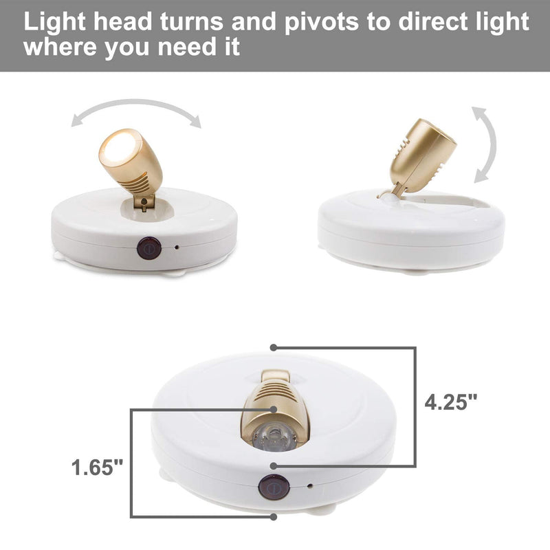 BIGLIGHT Wireless Spotlight, Battery Operated Accent Lights, LED Puck Light,Dimmable Uplight with Remote, Stick on Anywhere for Lighting up Painting Picture Artwork Closet Showcase, Warm White, 2 Pack - NewNest Australia