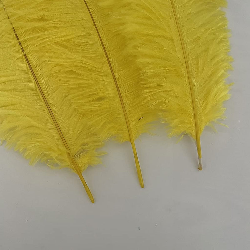 5pcs Ostrich Feathers 16-18inch(40-45cm) for Wedding Party Centerpieces Halloween Christmas Home Decorations (Yellow) yellow - NewNest Australia