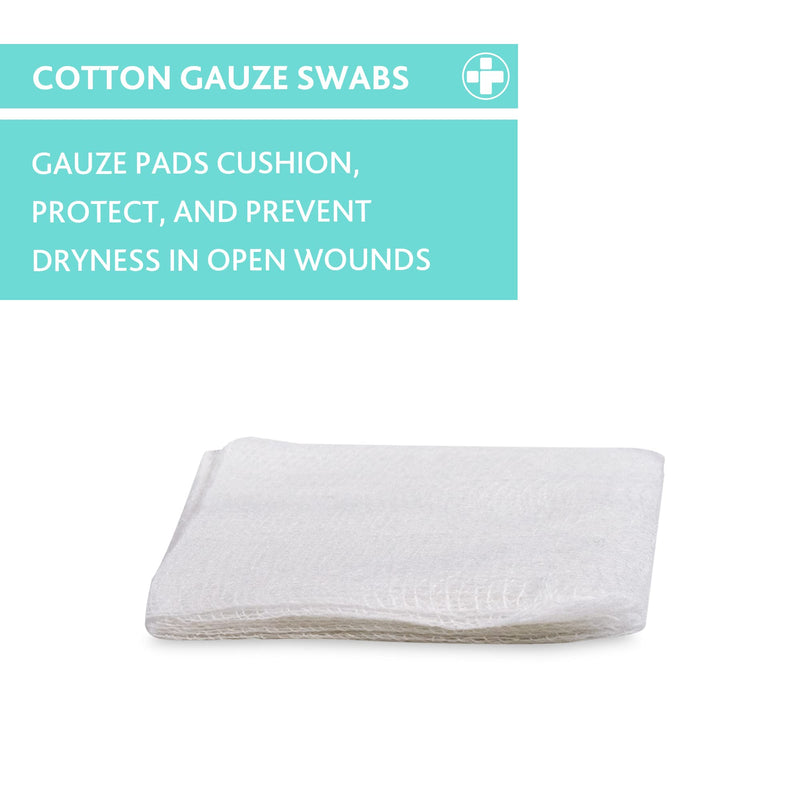 Reliswab REL375 Cotton Gauze Swab, High Absorbency Quality, Prevent Dryness, Diseases, Clean Wound Surface. Sterile, 8 Ply, British Pharmacopoeia, 7.5 cm W x 7.5 cm L ( 4 x 5) Pack of 20 - NewNest Australia