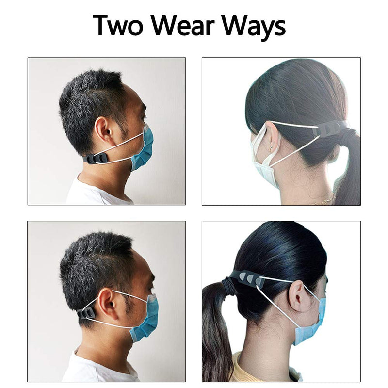 Mask Strap Extender Adjustable Ear Saver for Masks, Anti-Slip Ear Strap Hook Relieve Pressure & Pain for Ear Protector Wearing Long-time Mask for Nurse Dust-Worker Food-Worker Men Women Kids, 5PCS 5 Count (Pack of 1) Black - NewNest Australia