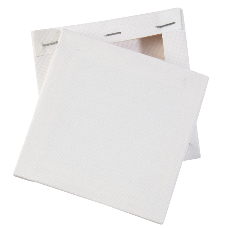 iDIY Stretched Canvas Board 4 x 4 (Set of 12) 5/8" - Classic White Blank, Pre Primed for Oils or Acrylics, 100% Cotton, Acid Free - Professional Grade for Painting or Art Project, Craft, Mixed Media - NewNest Australia