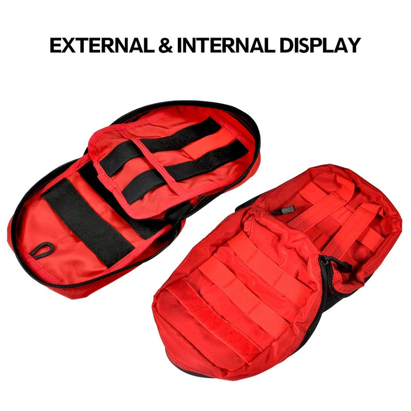 Yosoo Health Gear Tactical First Aid Bag, First Aid Kit Bag Empty For Car, Travel, Sports, Camping, Home, Hiking Or Office, Molle Emt Pouches Emergency Survival Kit-Red - NewNest Australia