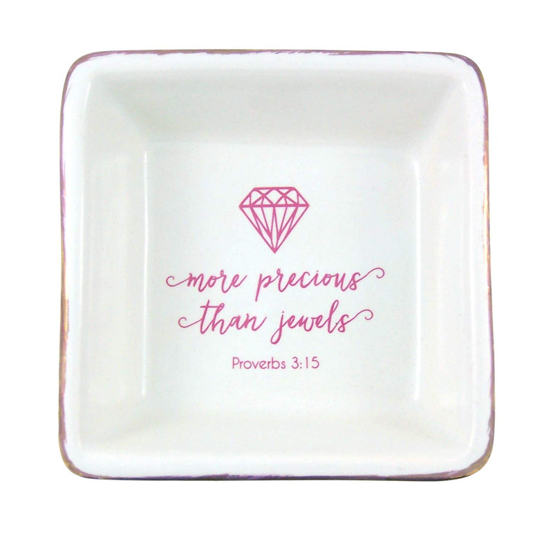 NewNest Australia - Living Grace More Precious Than Jewels Ceramic Ring Display Tray, 3 Inch 