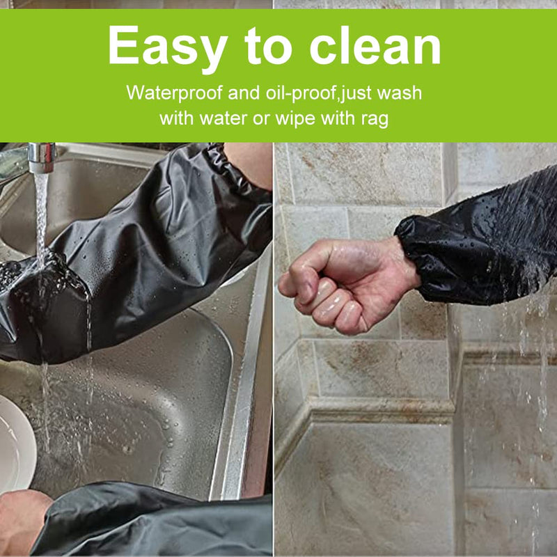 Waterproof Arm Sleeve Covers, Pvc Oilproof Arm Protector, Sleeve Protector, Forearm Protection, Includes Protector, Waterproof, For Kitchen Cleaning Washing Painting Cooking Dog Care, 1 Pair, Black/Red - NewNest Australia
