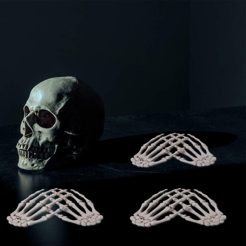 Teemico 6 Pack Halloween Skeleton Hands Plastic Skeleton Hands Halloween Hand Props - NewNest Australia