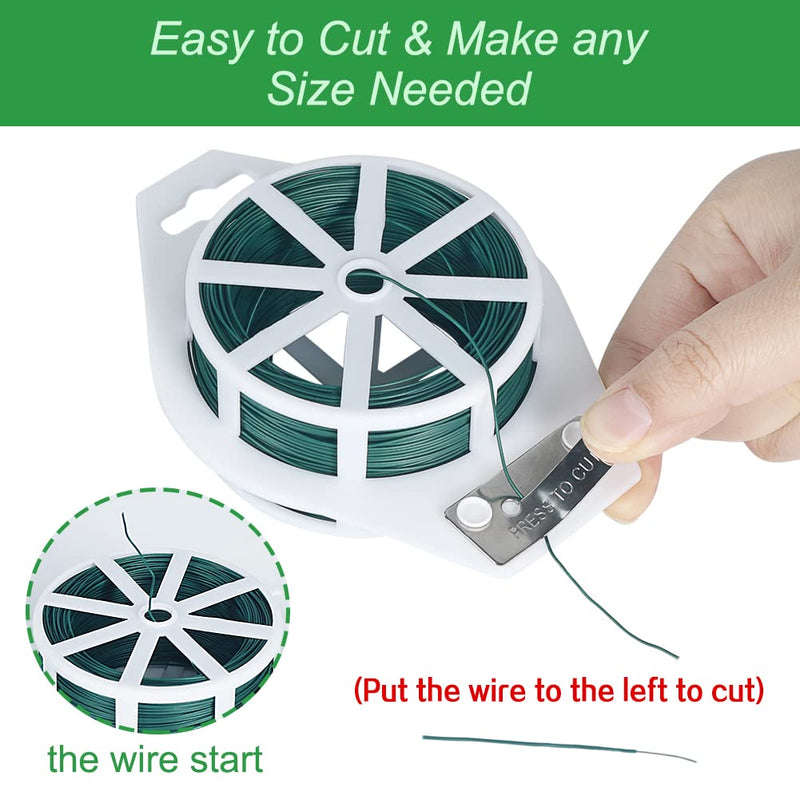 Floral Wire for Wreath Making with Built-in Cutter, 22 Gauge 110 Yards Flexible Green Metal Wire Paddle Wire for DIY Crafts, Wreaths Tree, Garland and Flower Arrangements, Garden Plant Support - NewNest Australia