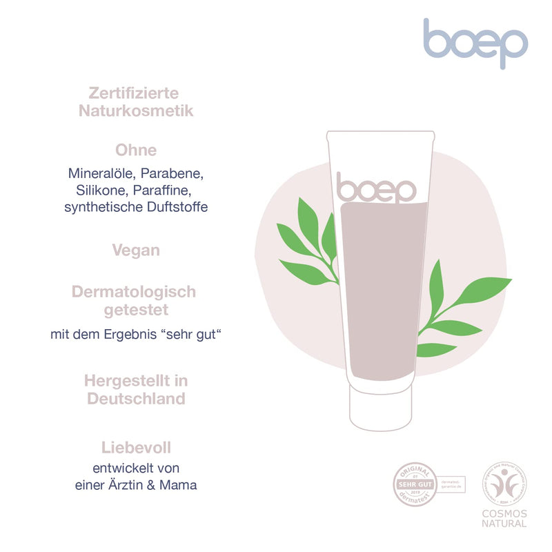 boep baby cream | Vegan natural cosmetic face cream for babies & children | Recommended by midwives | With organic calendula, organic shea butter & almond oil | Developed by a doctor & mom (100 ml) 100 ml - NewNest Australia