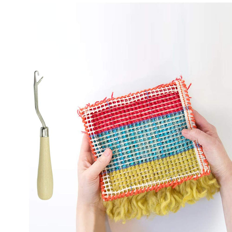 ForSewian 5 Pieces Bent Latch Hook Crochet, Wooden & Plastic Needle Hooks for Carpet Making, Wig Designing and Other Craft - NewNest Australia