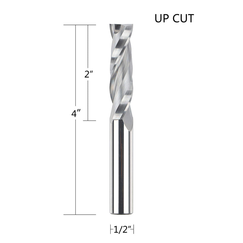 SpeTool Upcut Spiral Router Bits Extra Long (4 inch) with 1/2 Inch Shank, 1/2 Cutting Diameter Solid Carbide CNC End Mill for Wood Mortises and Cutting Dadoes Carving - NewNest Australia