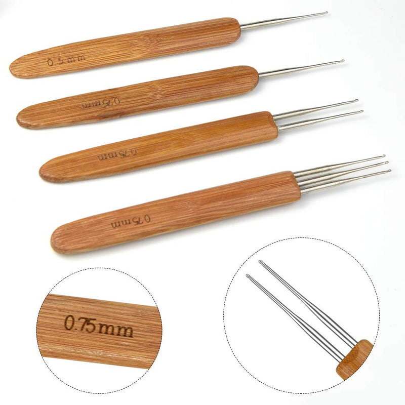 7 Pieces Dreadlock Crochet Hook Include Dreadlocks Crochet Hair Weaving Needle Tool 2 Pieces 1 Hook + 1 Pieces 2 Hooks + 1 Pieces 3 Hooks + 3 Pieces Hair Braid Craft Locking - NewNest Australia