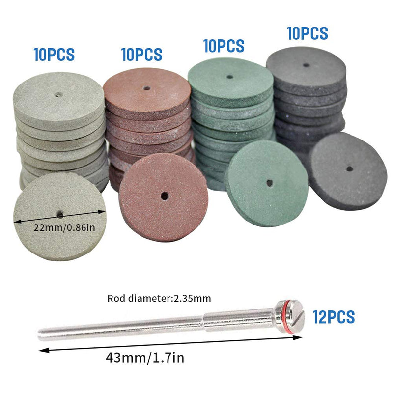 SaferCCTV 7/8 Inch Polishing Wheels Kit,40 Pcs Dental Lab Polishing Wheels Silicone Rubber Polishers Assortment Kit,12 Pcs Mandrel Shank Perfect for Rotary Hand Pieces Dremel Rotary Tool,52 Pcs - NewNest Australia