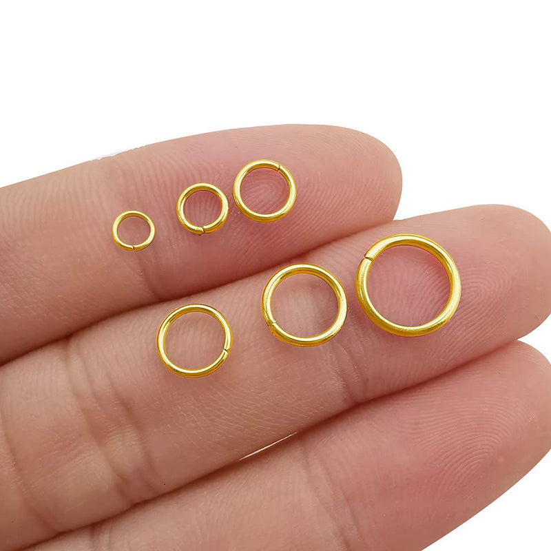 300 pcs Gold Plated Stainless Steel Split Rings Jump Rings Connector Rings for Jewelry Making Necklaces Bracelet Earrings Keychain DIY Craft (13297-Gold, 4mm) - NewNest Australia