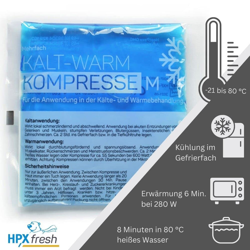 HPXfresh® Cold Warm Compresses | Set of 10 | 13x14cm | Ice packs for bruises, insect bites and other pain | reusable gel cooling pads set of 10 compress) 13x14cm 10.0 - NewNest Australia
