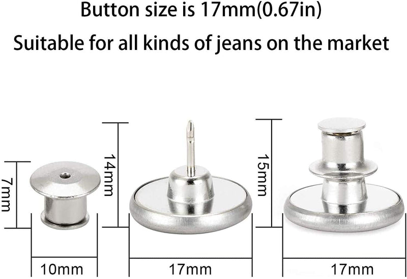 6PCS Perfect Fit Instant Button, Instant Buttons, Jean Replacement Buttons Removable Button No Sew Buttons to Extend or Reduce an Inch to Any Pants Waist in Seconds! 6PCS 6pcs-b - NewNest Australia