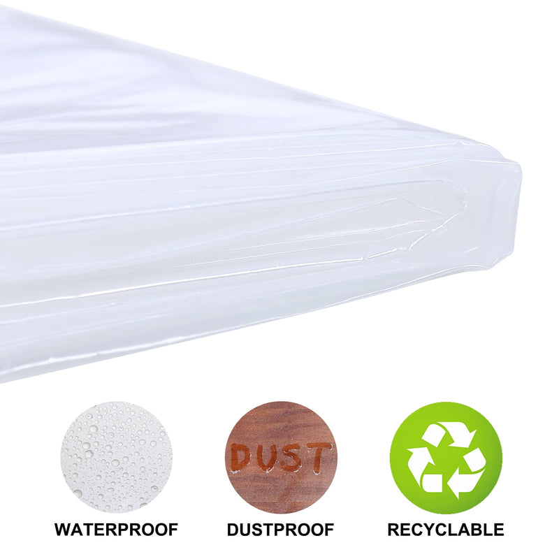 2 Pack VICMORE Plastic Drop Cloth 4-Feet by 12 Feet Paint Floor Cover Dust Sheet Waterproof Clear Tarp Plastic Sheeting 4ft x 12ft, 2 Pack - NewNest Australia