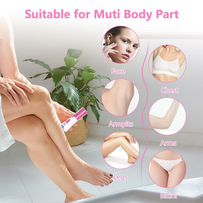 Uraqt Women'S Epilator, Epilator For Hair Removal With Massage Rollers, Gentle Long-Lasting Epilator Women'S Razor, Razor Attachments For Body, Peeling, Cleaning, Bag, Gift For Woman (Battery). - NewNest Australia