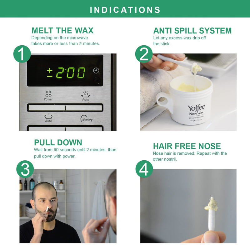 Original Yoffee Nose Wax Kit - Nose Waxing Kit for Men & Women - Nose Hair Wax with natural Bio-Beeswax & Aloe Vera - 10 Reusable Nose Wax Sticks - Easy, Quick & Painless - 2.12 fl.oz - Made in Spain KIT WAX - NewNest Australia