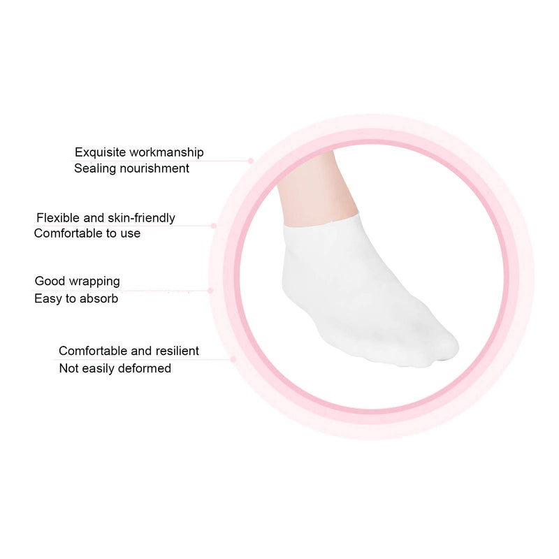 2 Pairs of Moisturizing Socks, Foot Spa Socks, Moisturizing Exfoliating Socks Moisturizing Care Elastic Anti Cracking Foot Skin Cares Socks Elastic Foot Care Socks White(XL(42-44)) XL(42-44) - NewNest Australia