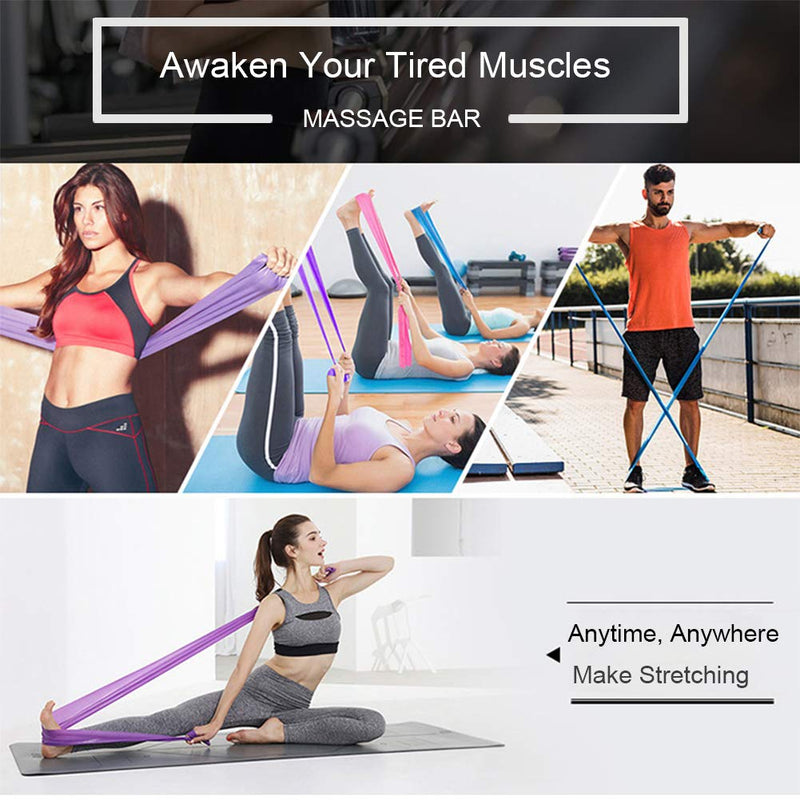 Resistance Bands Set, 3 Pack Professional Latex Elastic Bands for Home or Gym Upper & Lower Body Exercise, Physical Therapy, Strength Training, Yoga, Pilates, Rehab, Blue & Purple & Pink - NewNest Australia