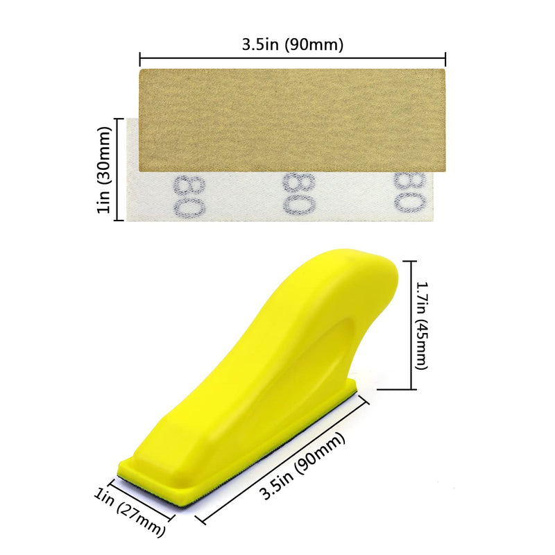 100 Sheets Micro Sander Kit 3.5” x 1” Mini Sander for Small Projects, Detail Handle Sanding Tools + Sandpaper 80 120 180 240 400 Grit for DIY Crafts Wood Tight Narrow Spaces Polishing, by POLIWELL - NewNest Australia