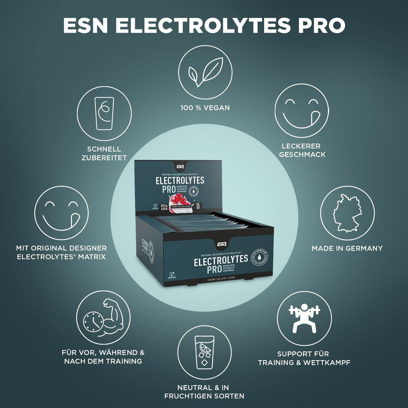 ESN Electrolytes Pro, Cherry Lollipop, 337.5g electrolyte powder - NewNest Australia