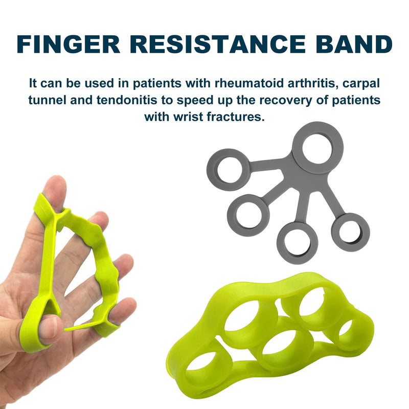 YSDYY Finger Wrist Strengthener Set, 3 Hand Grip Strengtheners and 2 Finger Resistance Bands for Exercise Stress Relief, Muscle Training, Sports, Rock Climbing, Fitness - NewNest Australia