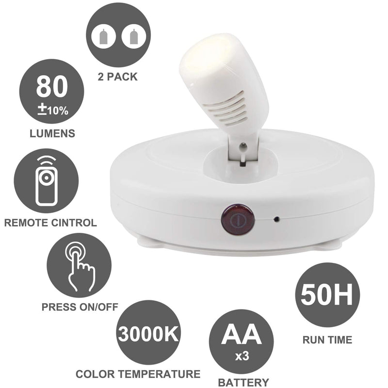 HONWELL LED Spotlights Indoor Accent Lights Wireless Dimmable Puck Lights with 2 Remote, Closet Lights with Rotatable Lights Head, Stick on Artwork Lighting, Art Lights for Painting Picture Display - NewNest Australia