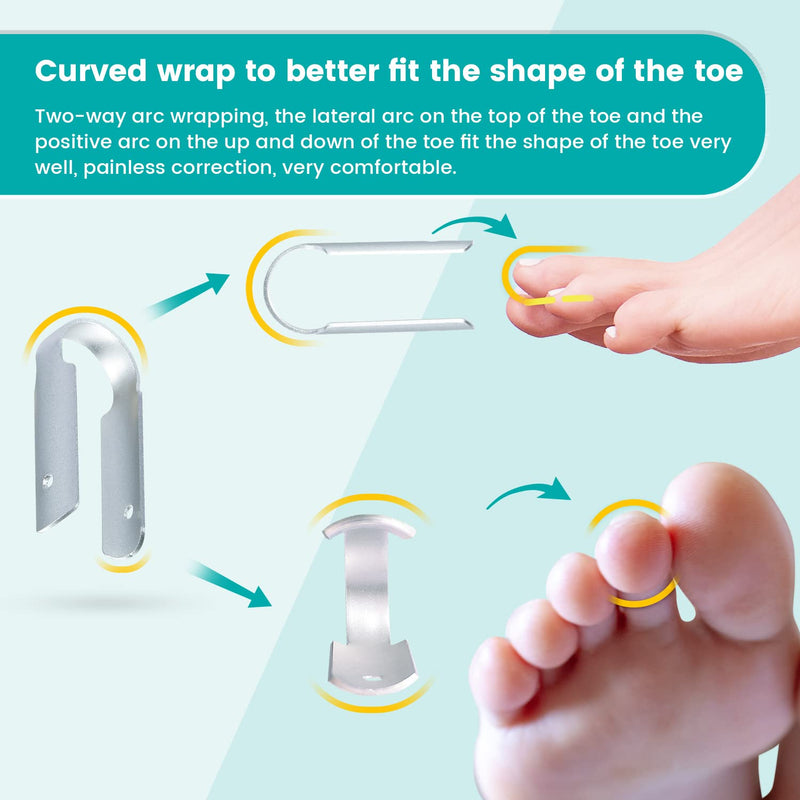 Toe Splint,U-Shaped Toe Corrector Brace, Toe Straightener of Adjustable Fixed Support,For Toe Injuries,Fractures,Sprains,Overlapping Toe,Hammer Toe,Claw Toe,Crooked Toe,Fits Men And Women - Blue - NewNest Australia