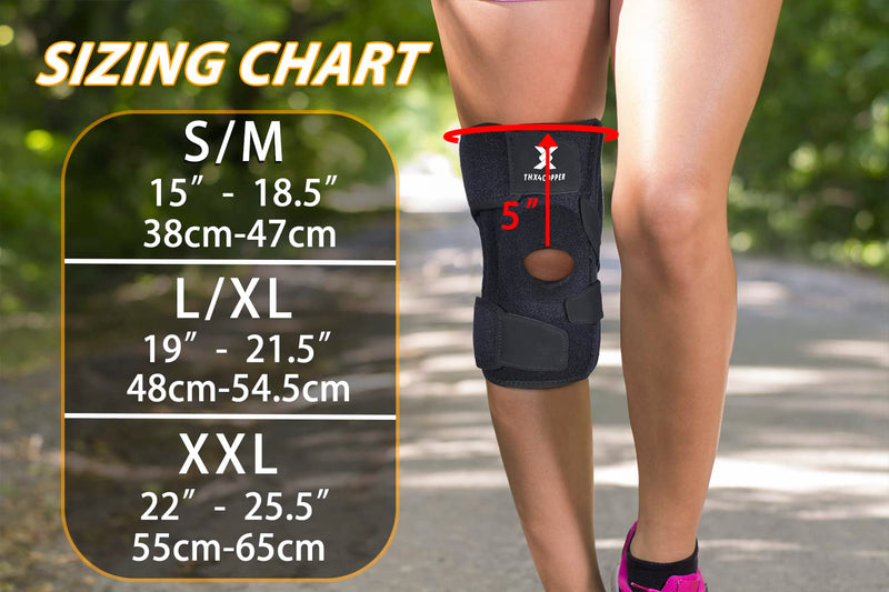 Thx4COPPER Knee Brace Support, Open Patella Side Stabilizers – for Meniscus Injuries, Swollen ACL, Tendonitis, Arthritis, Joint Pain Relief with Adjustable Compression Wrap,XXL XXL - NewNest Australia