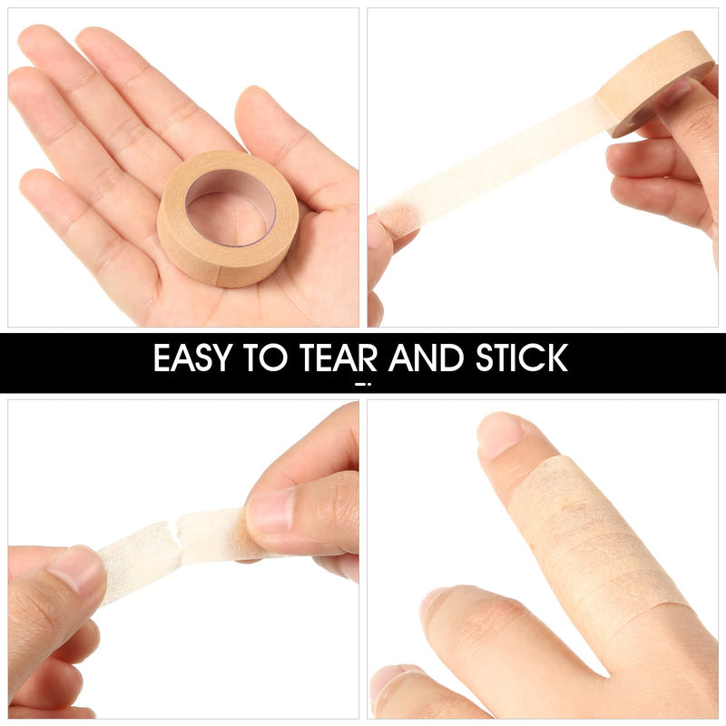 6 Rolls Micropore Tape Flexible Skin Tape Breathable Nose Tape Self-Adhesive Gauze Tape for Wound Injuries Swelling Sports, 0.5 Inch x 10 Yard (Beige) Beige - NewNest Australia