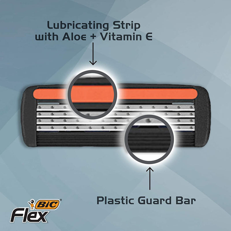BIC Flex 4 Sensitive Hybrid Men's 4-Blade Disposable Razor, 1 Handle and 4 Cartridges, For a Smooth Shave 1 Handle 4 Cartridges - NewNest Australia