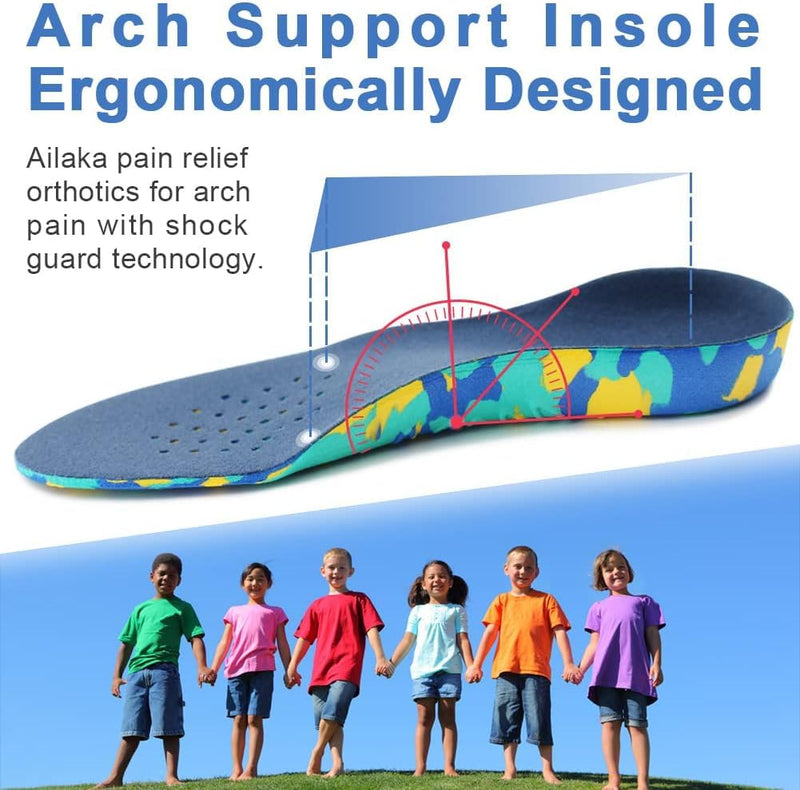 Ailaka Orthopedic Arch Insoles For Children - Comfort Insoles High Arch Orthopedic Cushioning Insole, Eva Foam Insoles For Children With Flat Feet And Plantar Fasciitis - NewNest Australia