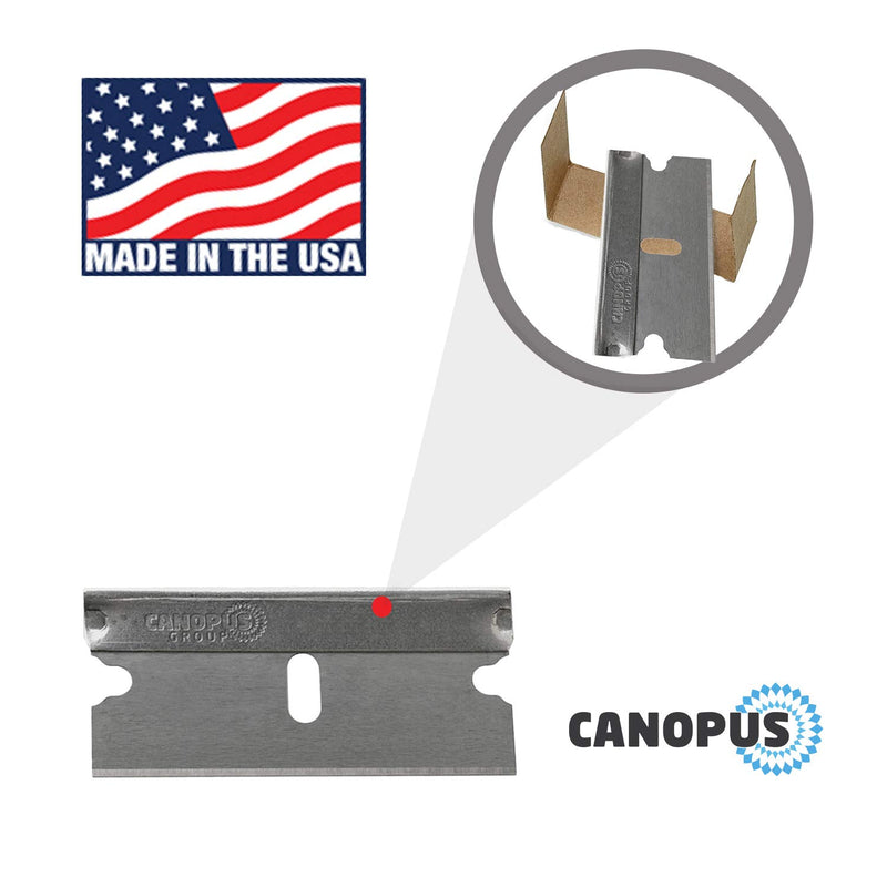 CANOPUS Single Edge Industrial Razor Blades, Safety Straight Edge Razor, %100 Made in USA, Box & Carton Cutter Replacement Blades, Glass and Paint Scraper Razor Blades (10 Pieces) Razor 10 - NewNest Australia