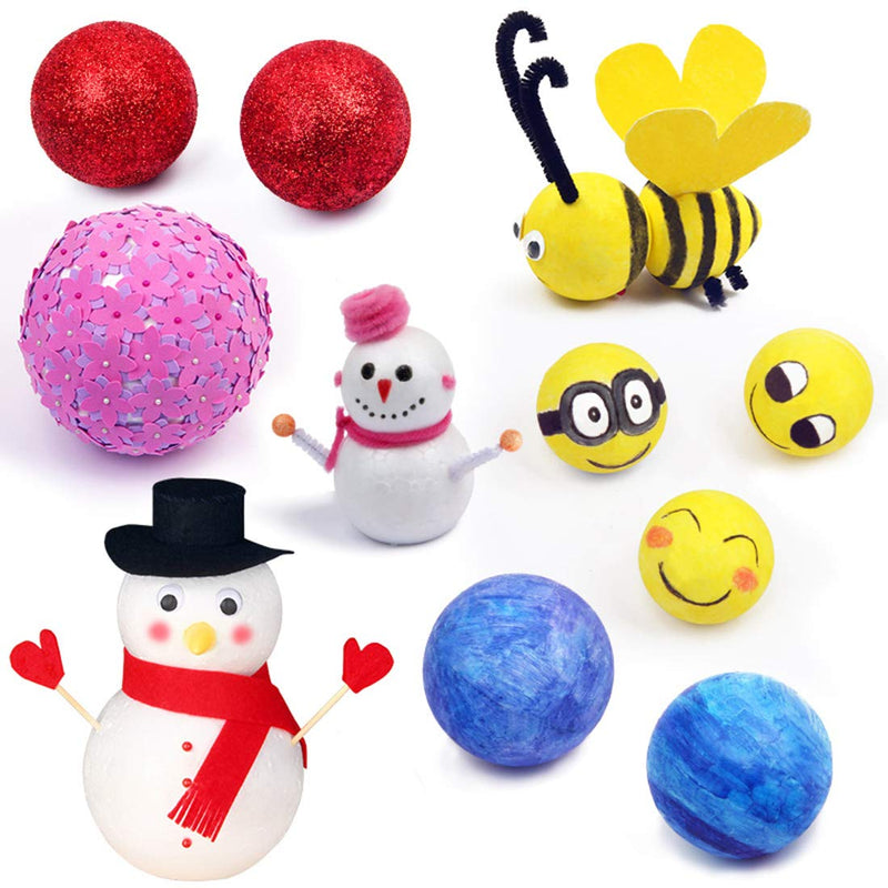 Crafare 15pc 3 Inch Craft Foam Balls Styrofoam Polystyrene Arts Decoration Balls for Holiday Christmas Household School Modeling Science Projects - NewNest Australia