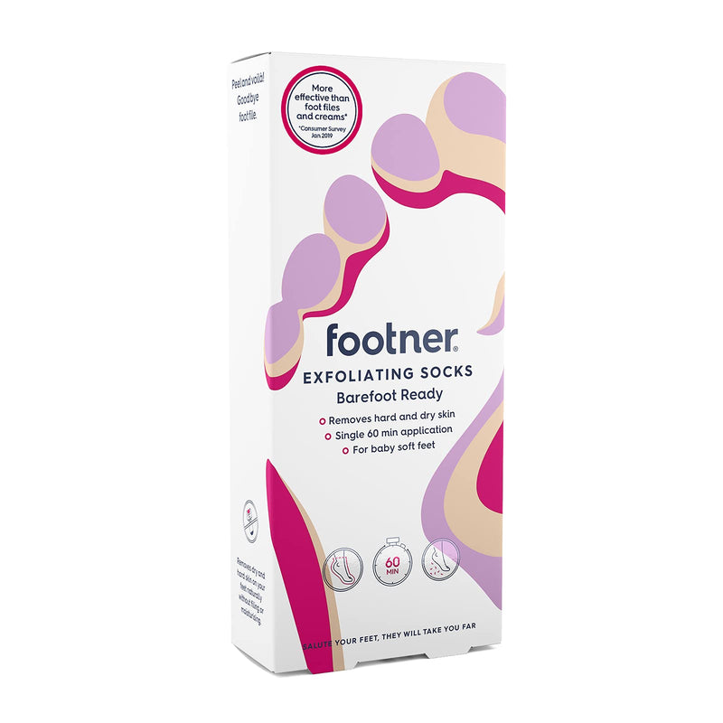 Footner Exfoliating Socks, Peeling Foot Mask, At Home Pedicure, Removes Dry and Hard Skin in Single 60 Minute Treatment - NewNest Australia