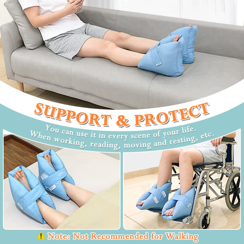 Heel Protectors Cushion Pain Relief Foot Pillow for Pressure Sores Foot Support Boot Surgery Recovery Supplies for Elderly Bedridden Pressure Ulcer Cushion Ankle Pillow for Bed, Wheelchairs (1 Pair) - NewNest Australia