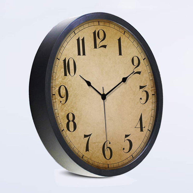 NewNest Australia - Gkwet Black Retro Wall Clock, Silent Non Ticking 10 Inch Quality Quartz Decorative Wall Clock, Round Easy to Read Home, Office, School Clock 