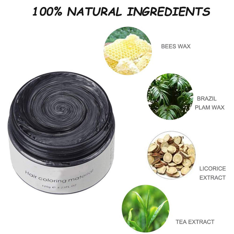 Temporary Hair Wax Colour, OCHILIMA Black Hair Wax Hair Style Dye Mud, Natural Ingredients Washable Hair Styling Cream for Men Women Coloring Wax 120g /4.23 Oz - NewNest Australia