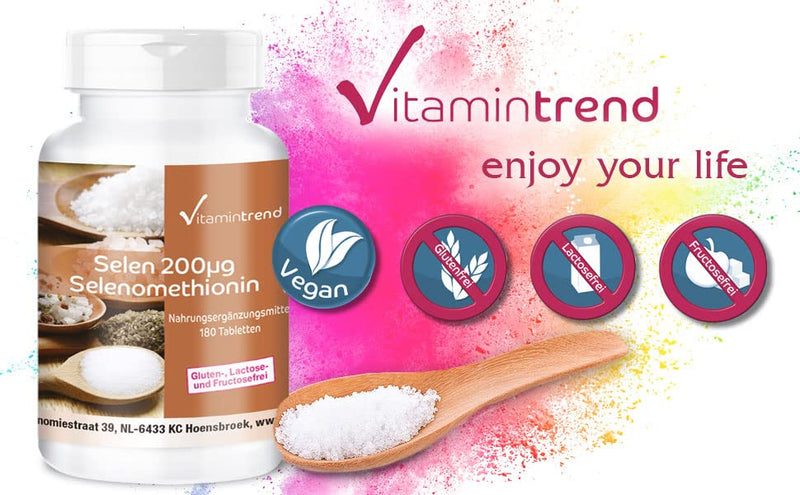 Selenium 200µg - 180 tablets for 6 months - yeast-free - high dosage - vegan | Vitamintrend® - NewNest Australia