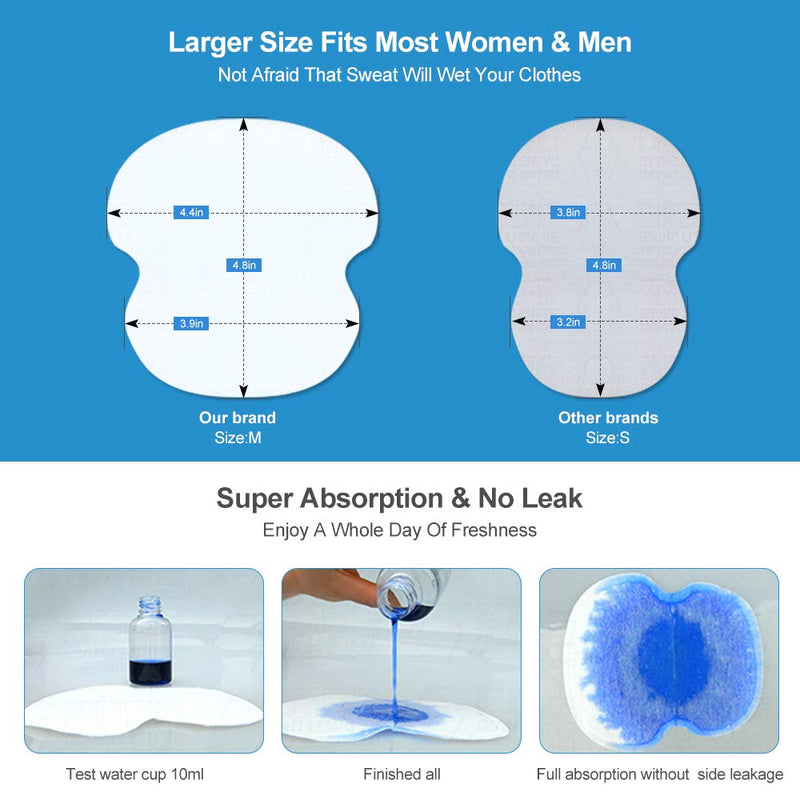 Large Underarm Sweat Pads, Armpit Sweat Pads for Women and Men 【100 Packs】,Premium Sweat Shield Fight Hyperhidrosis,Disposable Underarm Pads for Sweating Women,Comfortable Unflavored, Non Visible 4.4x4.8 Inch (Pack of 100 ) - NewNest Australia
